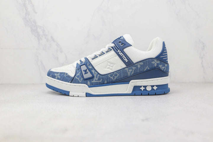 Louis Vuitton LV Trainer – Denim Monogram Branco/Azul
