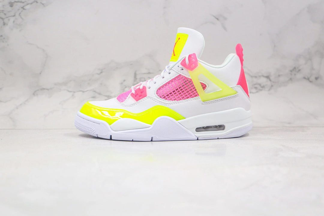 Jordan 4 Retro - Branco/Limão/Rosa