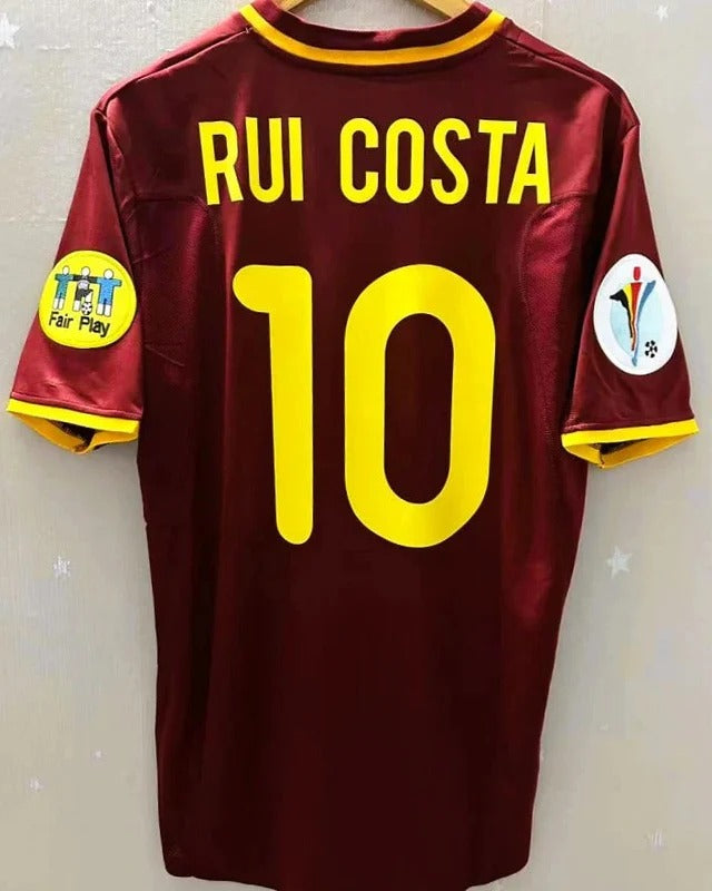 Camisa Retrô Portugal 01/02 Home - RUI COSTA #10 (+Patches)