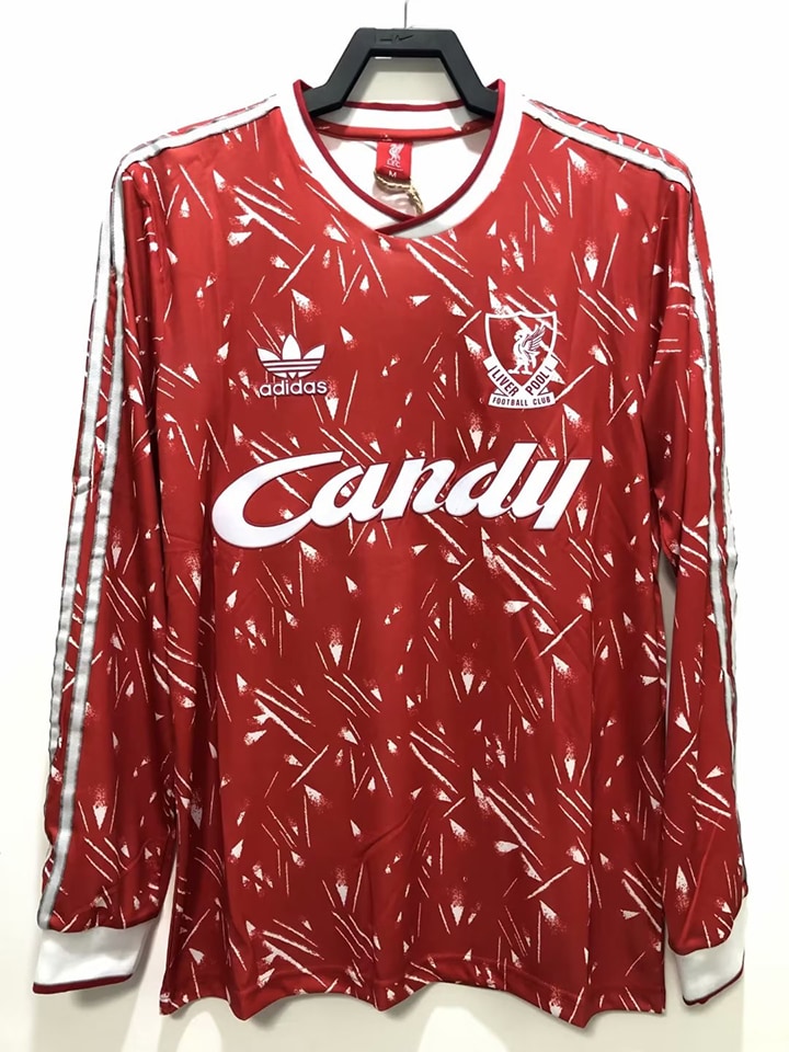 Camisa Liverpool Home Retrô 1989 - Manga longa