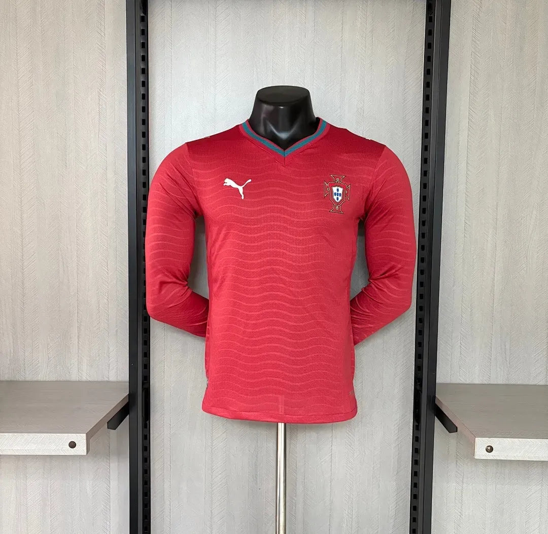 Camisa Portugal Home 2026 Manga Longa - Versão Jogador