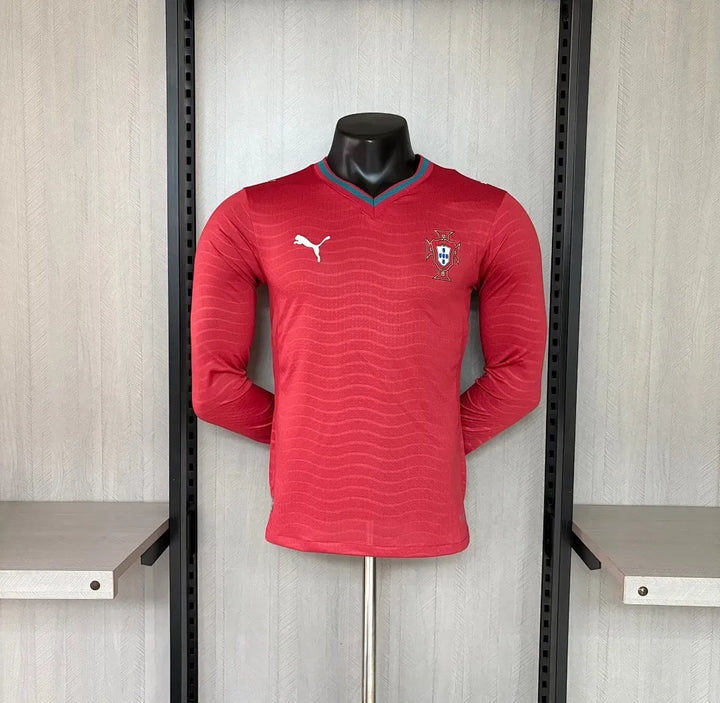 Camisa Portugal Home 2026 Manga Longa - Versão Jogador