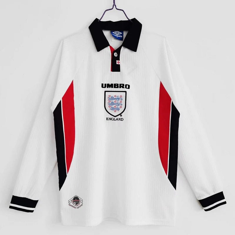 Camisa Retrô Inglaterra 1998 Home - Manga Longa