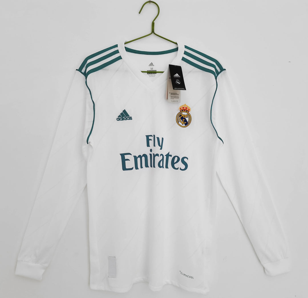 Camisa Retrô Real Madrid 2017/18 Home - Manga Longa