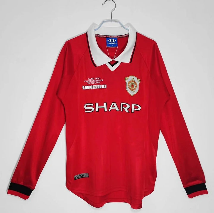 Camisa Retrô Manchester United 1999/00 Home - Manga Longa