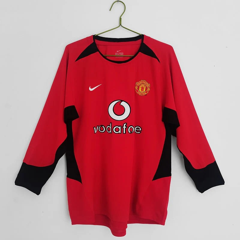 Camisa Retrô Manchester United 2002/04 Home - Manga Longa