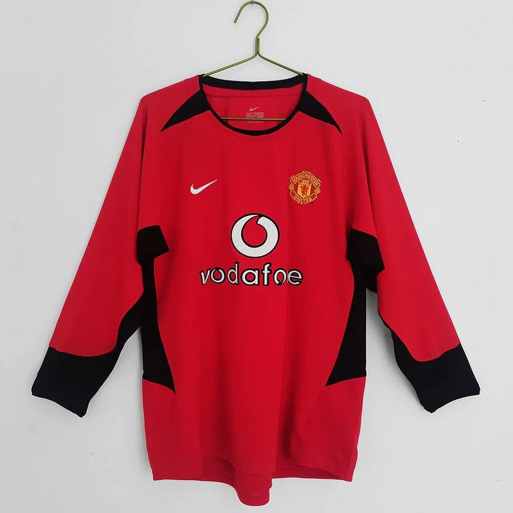 Camisa Retrô Manchester United 2002/04 Home - Manga Longa
