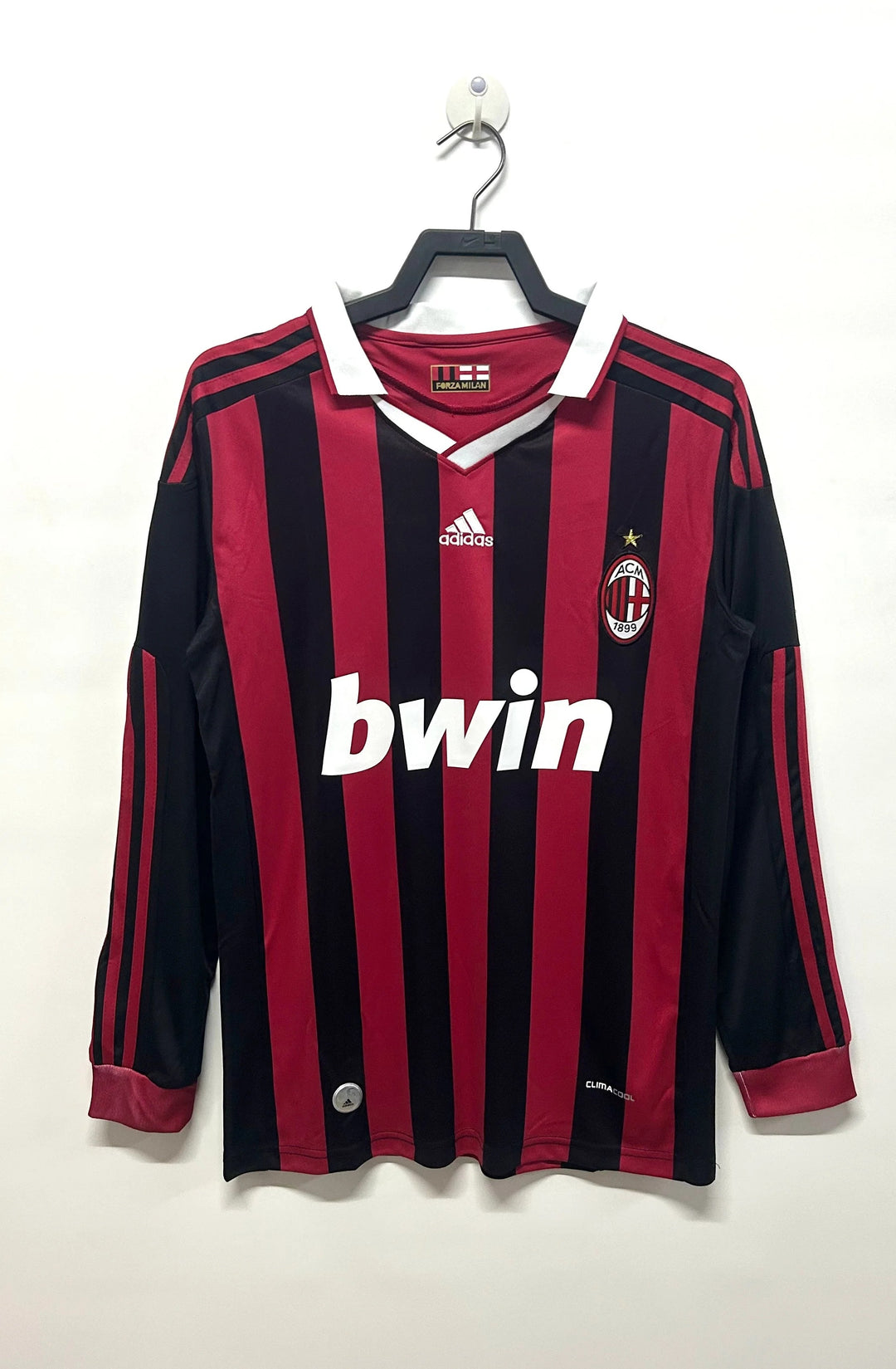 Camisa Retrô Milan 2009/10 Home - Manga Longa