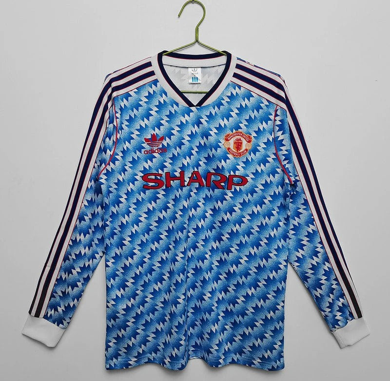 Camisa Retrô Manchester United 1990/91 Away - Manga Longa