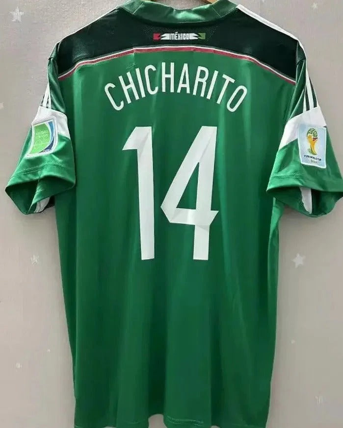 Camisa Retrô México 2014/15 Home - CHICHARITO #14 (+Patches)