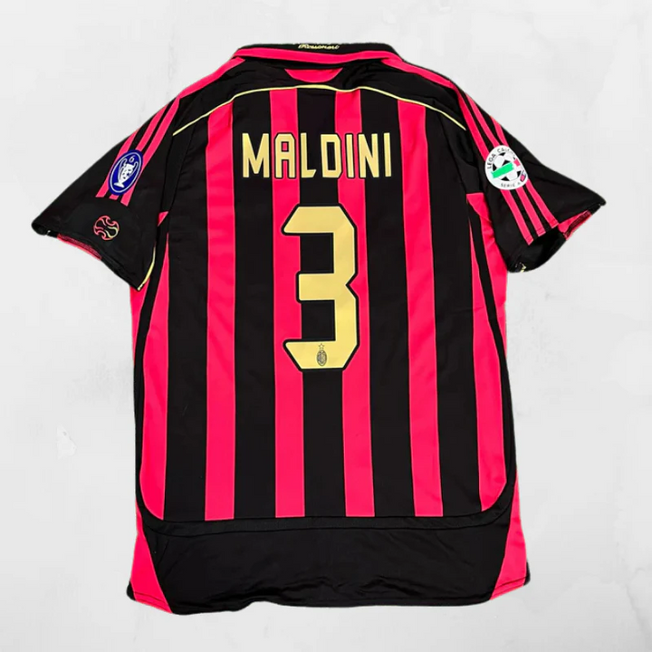 Camisa Retrô Milan 2006/07 Home - Paolo Maldini #3 (+Patches)