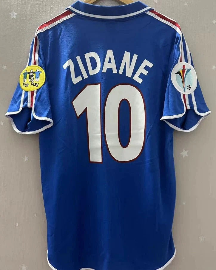 Camisa Retrô França 2000/01 Home - ZIDANE #10 (+Patches)