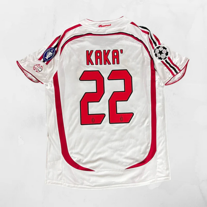 Camisa Retrô Milan 2006/07 UCL Final - Kaká #22 (+Patches)