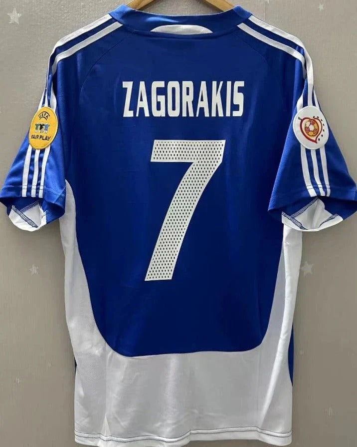 Camisa Retrô Grécia 2004/05 Home - ZAGORAKIS #7 (+Patches)