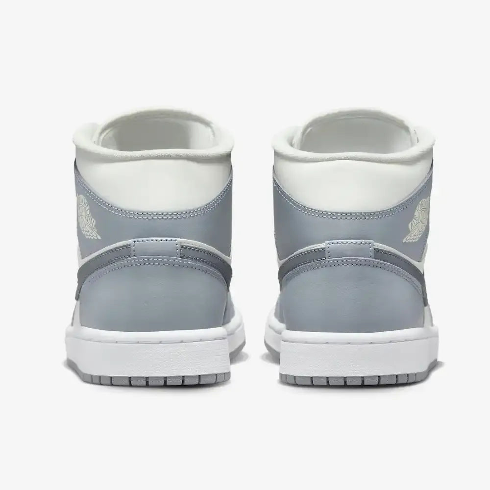 Jordan 1 Mid Stealth - Sail/Cinza Stealth/Branco