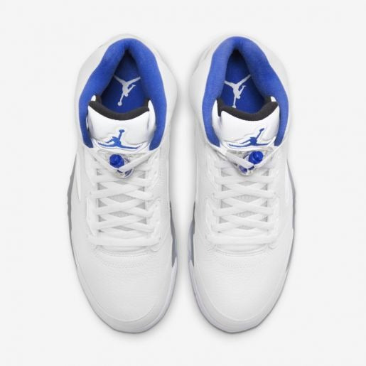 Air Jordan 5 - Branco/Cinza Claro/Azul
