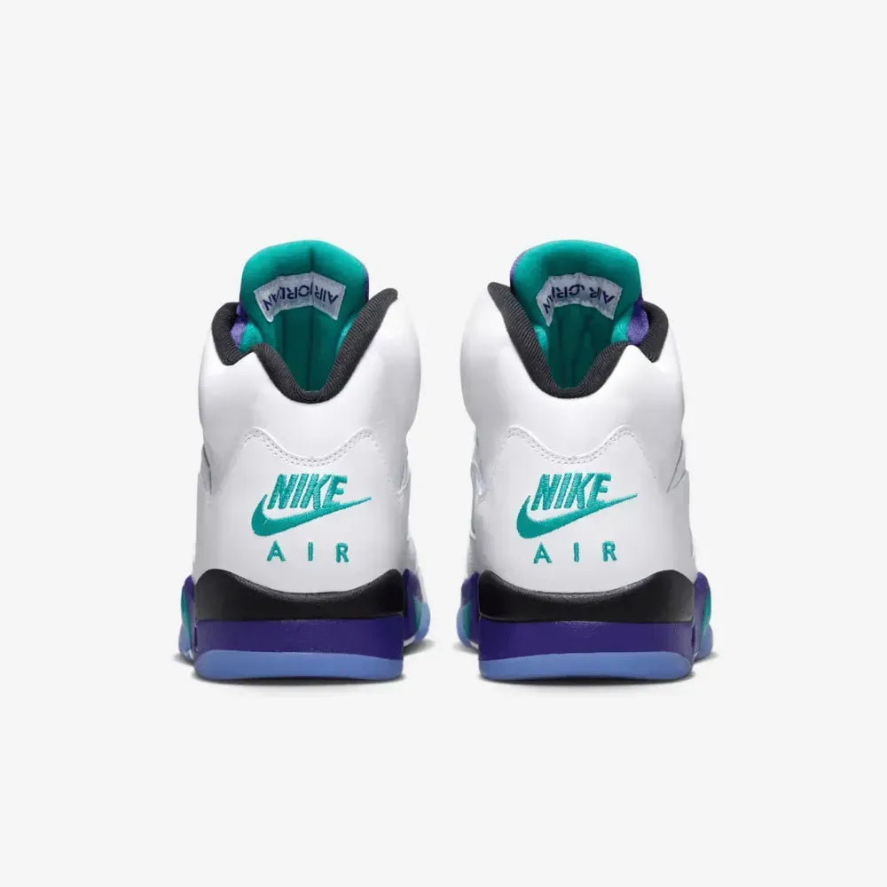 Air Jordan 5 - Branco/Roxo/Verde Turquesa