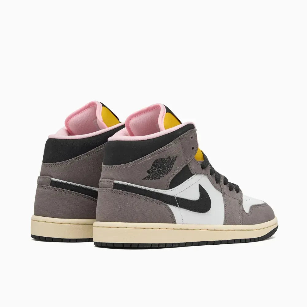 Air Jordan 1 Mid SE - Cinza/Branco/Amarelo