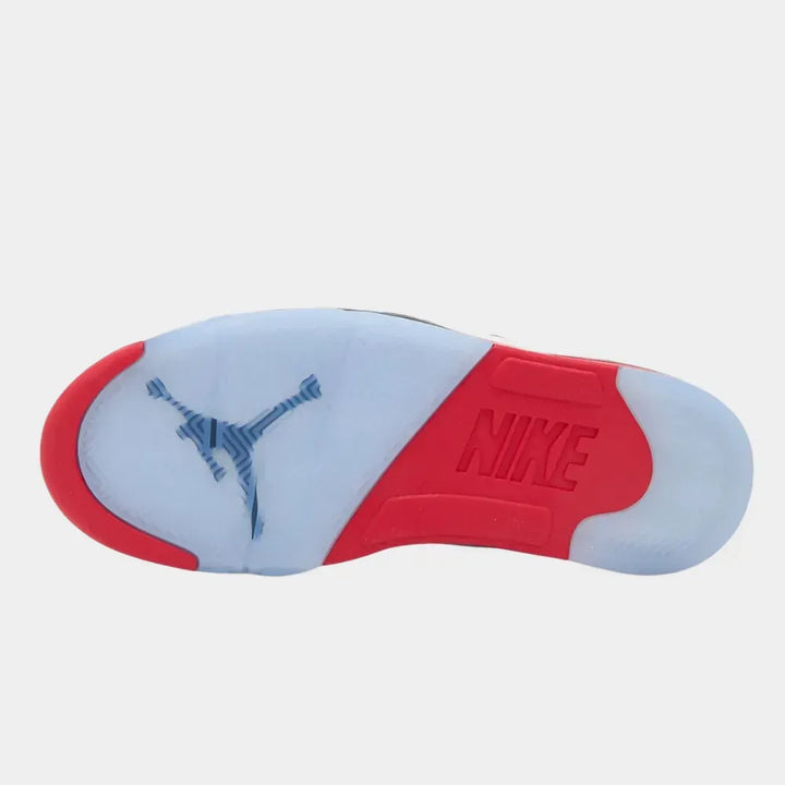 Jordan 5 Retro Vermelho Fogo Língua Prateada