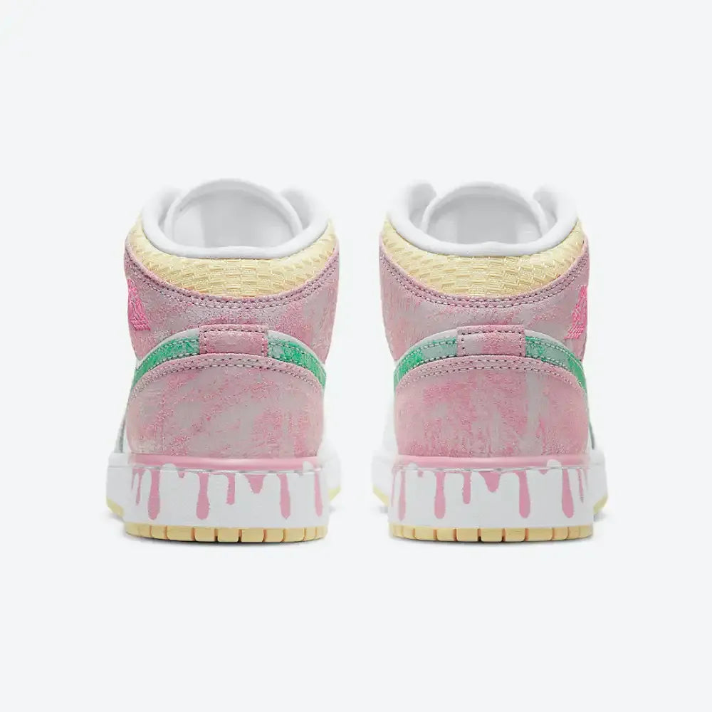 Jordan 1 Mid - Rosa/Menta/Branco/Amarelo