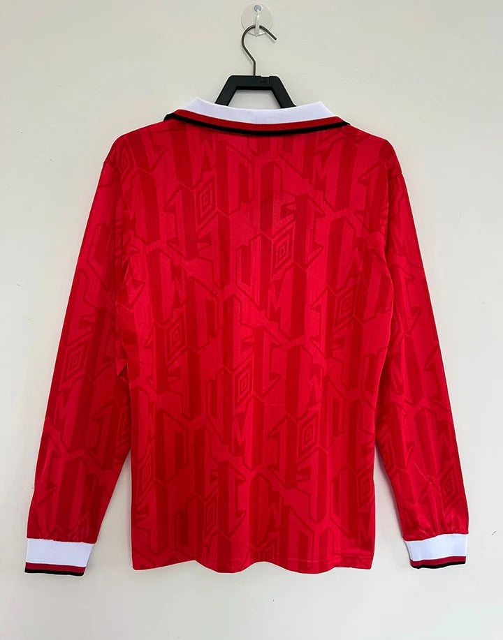 Camisa Retrô Manchester United 1992/94 Home - Manga Longa