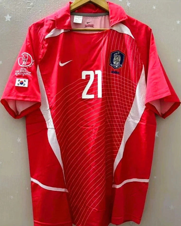 Camisa Retrô Coreia do Sul 02/03 Home - J S PARK #21 (+Patches)