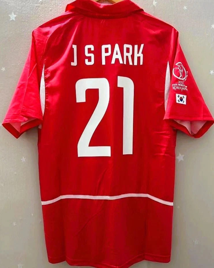 Camisa Retrô Coreia do Sul 02/03 Home - J S PARK #21 (+Patches)