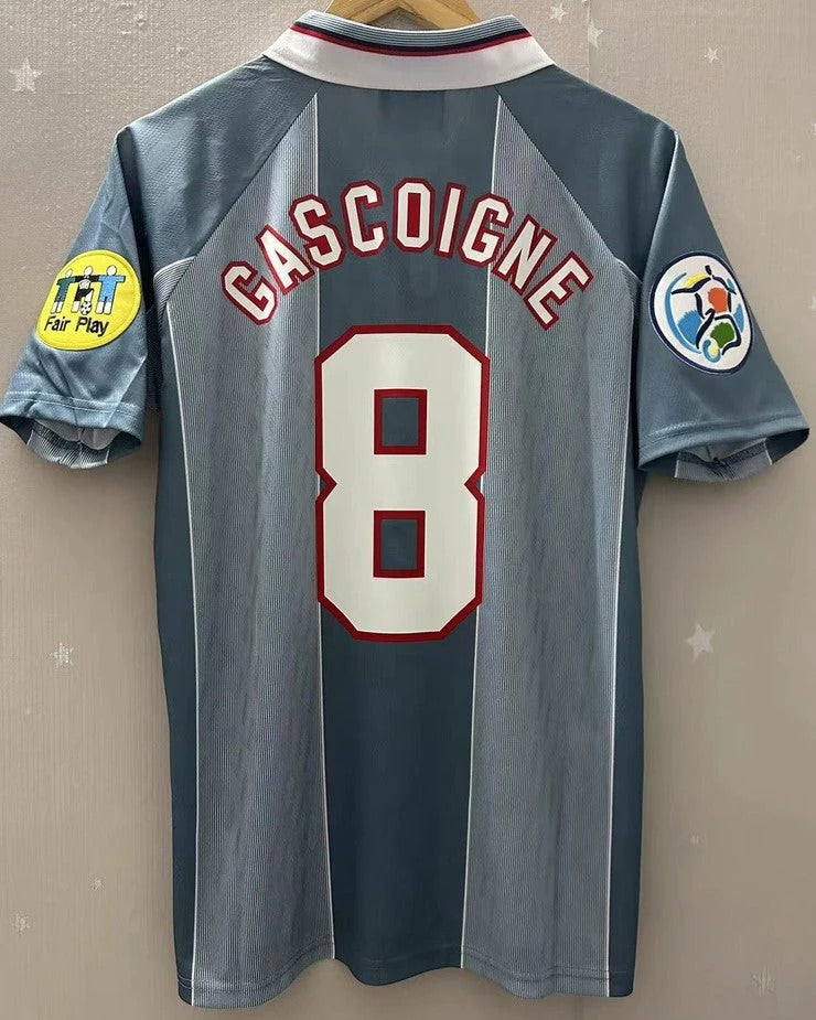 Camisa Retrô Inglaterra 96/97 Away - GASCOIGNE #8 (+Patches)