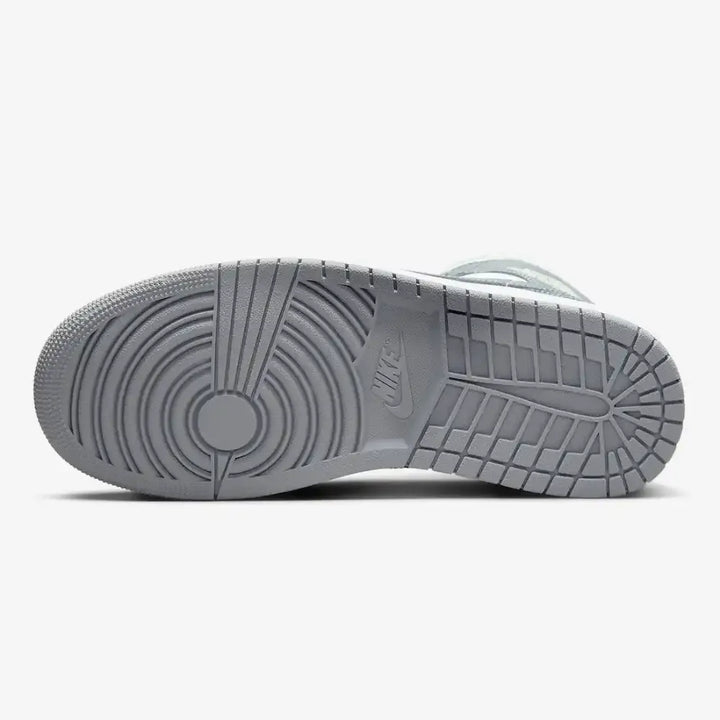 Jordan 1 Mid Stealth - Sail/Cinza Stealth/Branco