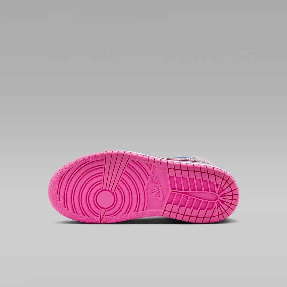 Air Jordan 1 Mid SE GS - Branco/Azul/Rosa