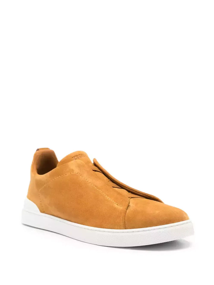 Tênis Zegna Triple Stitch Suede – Mustard