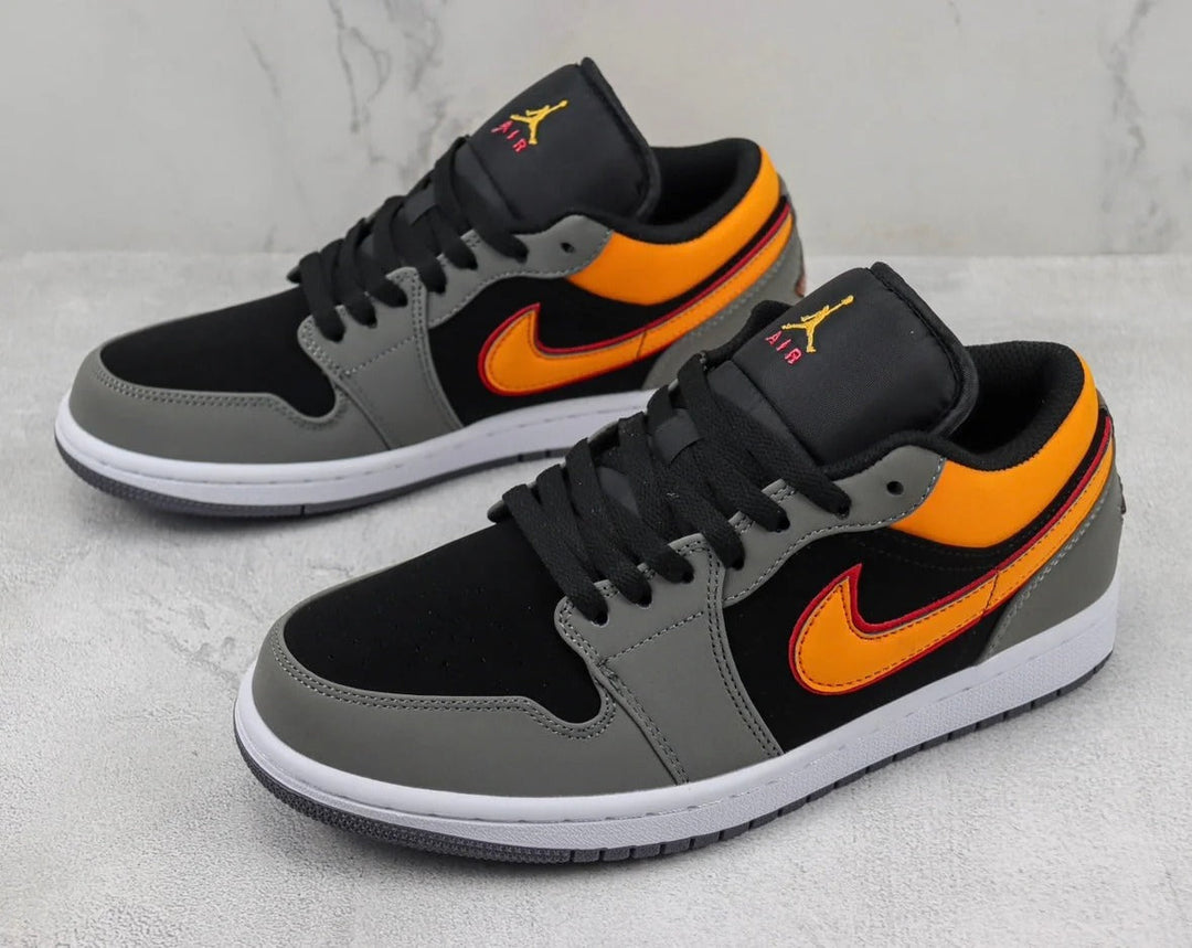 Jordan 1 Low Cinza Grafite Laranja Vívido