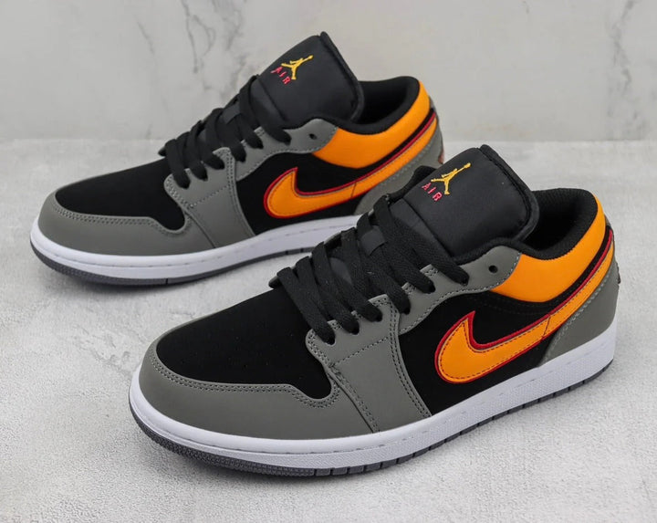 Jordan 1 Low Cinza Grafite Laranja Vívido