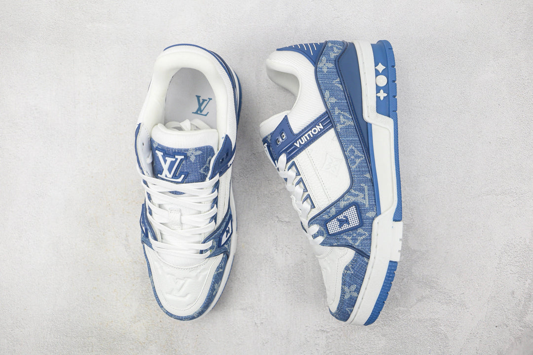 Louis Vuitton LV Trainer – Denim Monogram Branco/Azul