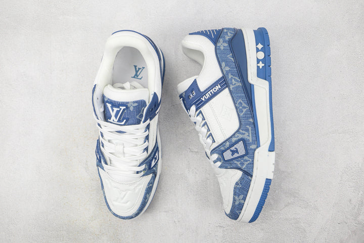 Louis Vuitton LV Trainer – Denim Monogram Branco/Azul