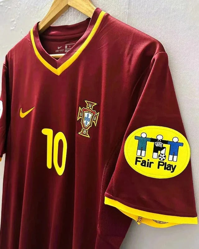 Camisa Retrô Portugal 01/02 Home - RUI COSTA #10 (+Patches)