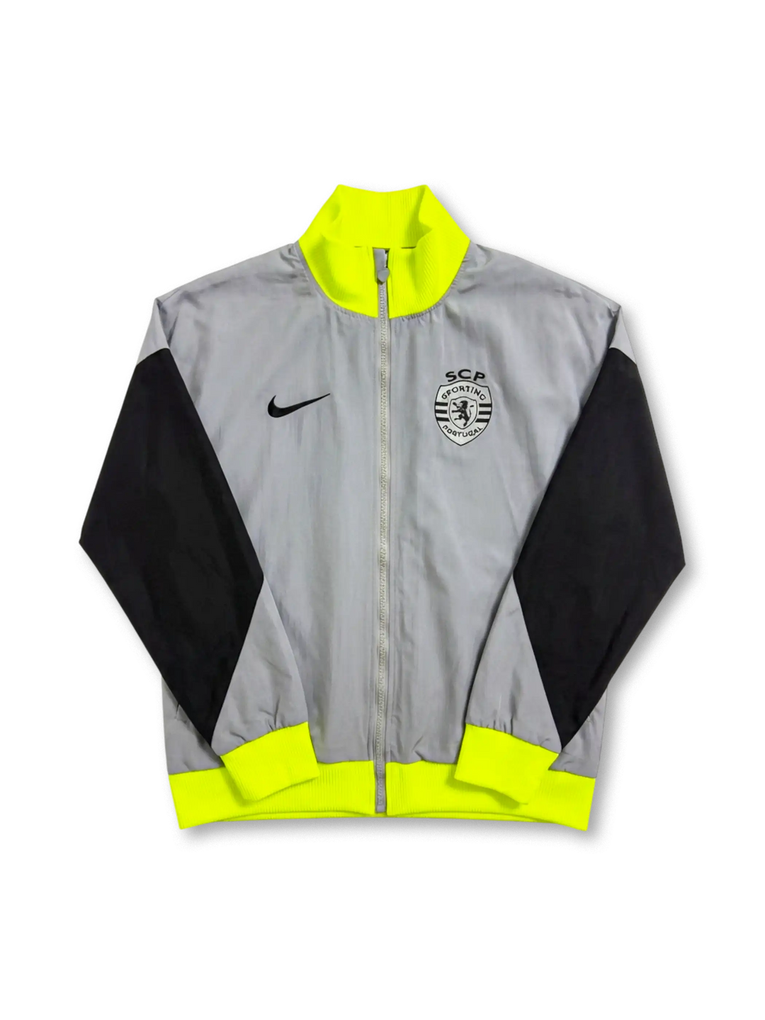 Jaqueta Corta Vento Sporting 2025/26 - Cinza/Amarelo