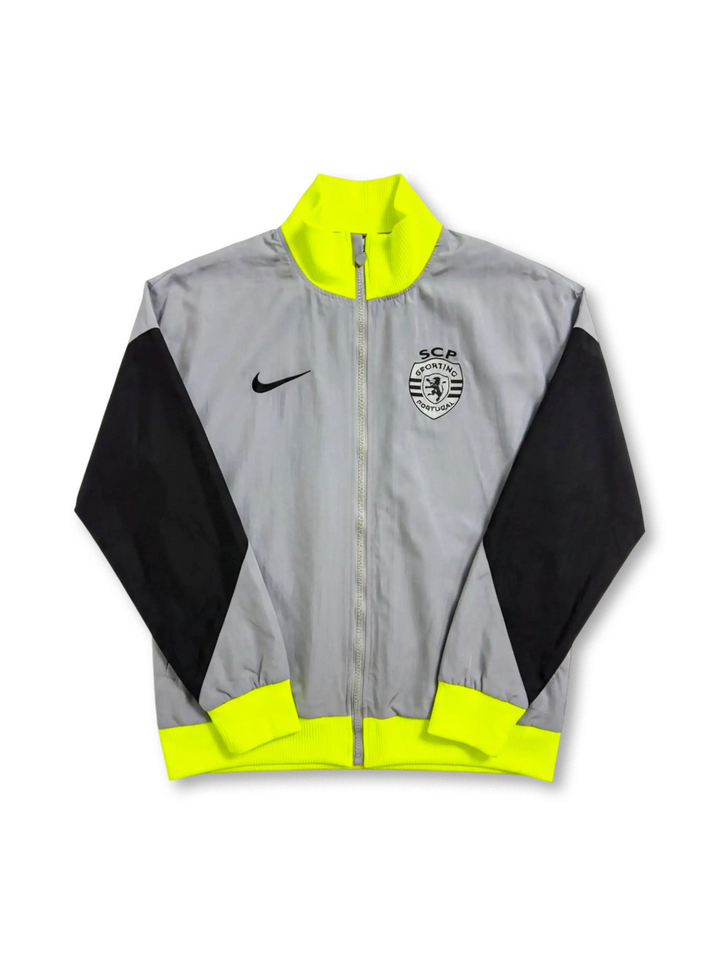 Jaqueta Corta Vento Sporting 2025/26 - Cinza/Amarelo