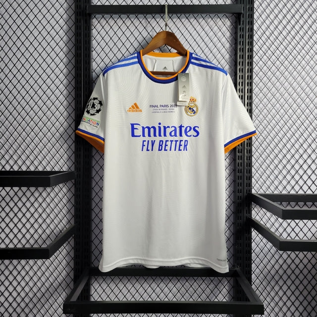 Camisa Real Madrid Home 21/22 Final 2022 Patch Champions "La 14" s/n° Torcedor Adidas Masculina - Branca
