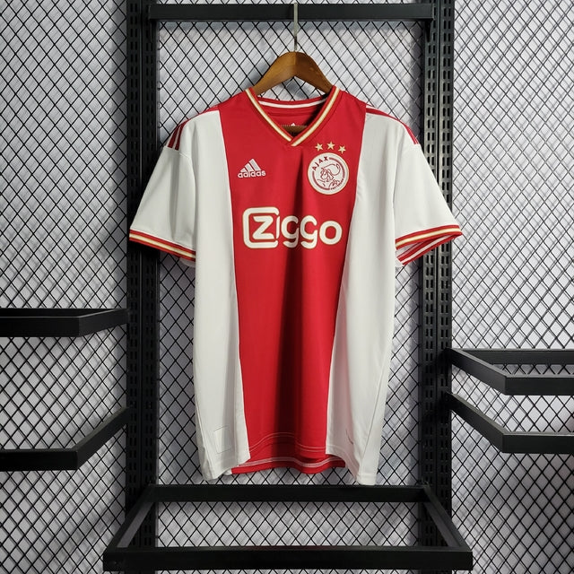 Camisa Ajax Home 22/23 s/n° Torcedor Adidas Masculina - Branco+Vermelho