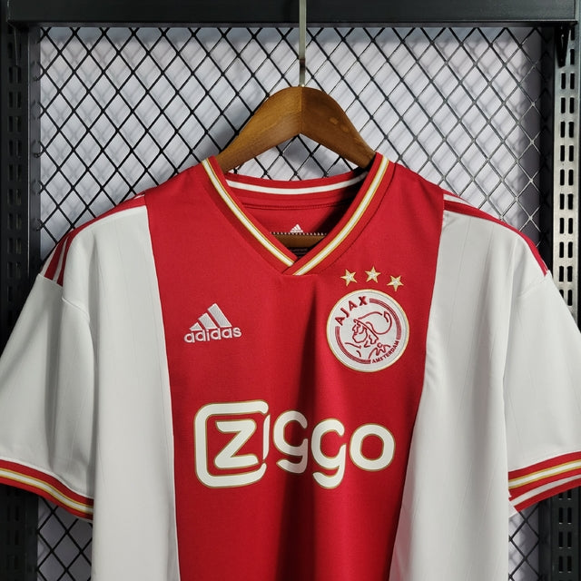 Camisa Ajax Home 22/23 s/n° Torcedor Adidas Masculina - Branco+Vermelho