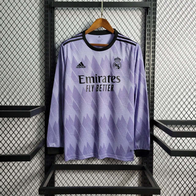 Camisa Real Madrid Away 22/23 Manga Longa s/n° Torcedor Adidas Masculina - Roxo