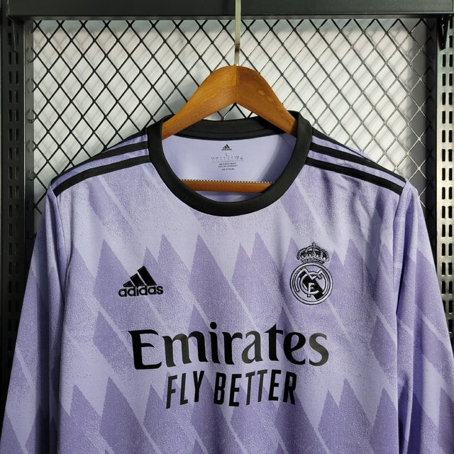 Camisa Real Madrid Away 22/23 Manga Longa s/n° Torcedor Adidas Masculina - Roxo